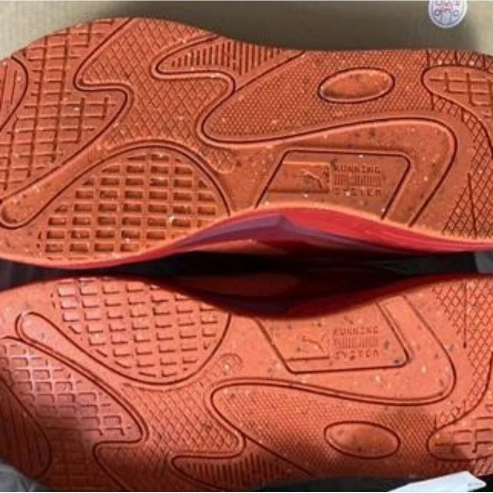 Puma Men's Fiery Orange and Deep Red Sneakers
